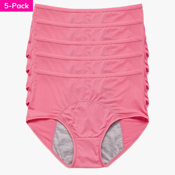 (All Pink) Full Coverage Leakproof High Rise Underwear