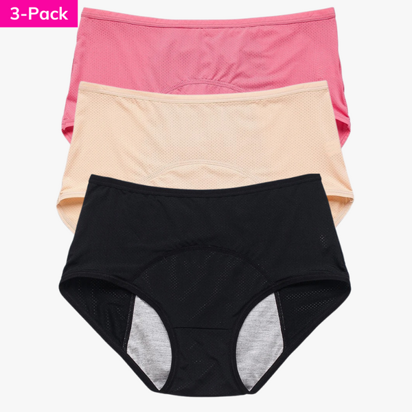 (3pcs) Full Coverage Leakproof High Rise Underwear